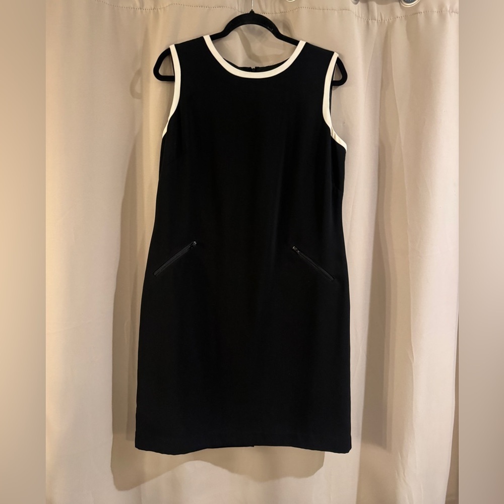 Danny & Nicole Black Dress with White Trim